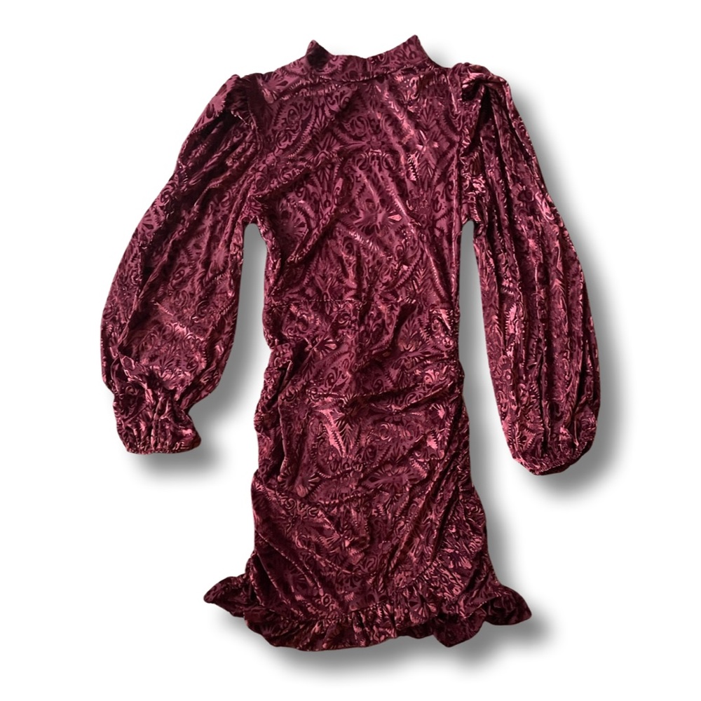 Red, long-sleeve, backless holiday dress (M)